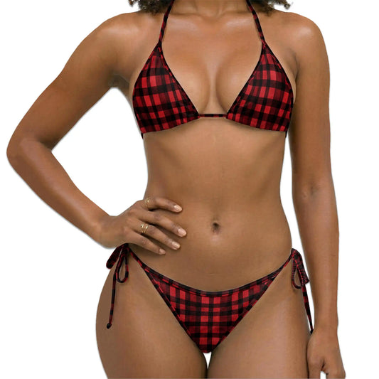Buffalo Plaid Bikini Set for Women, Two Piece Swimsuit, Classic Checkered Beachwear | Netecom