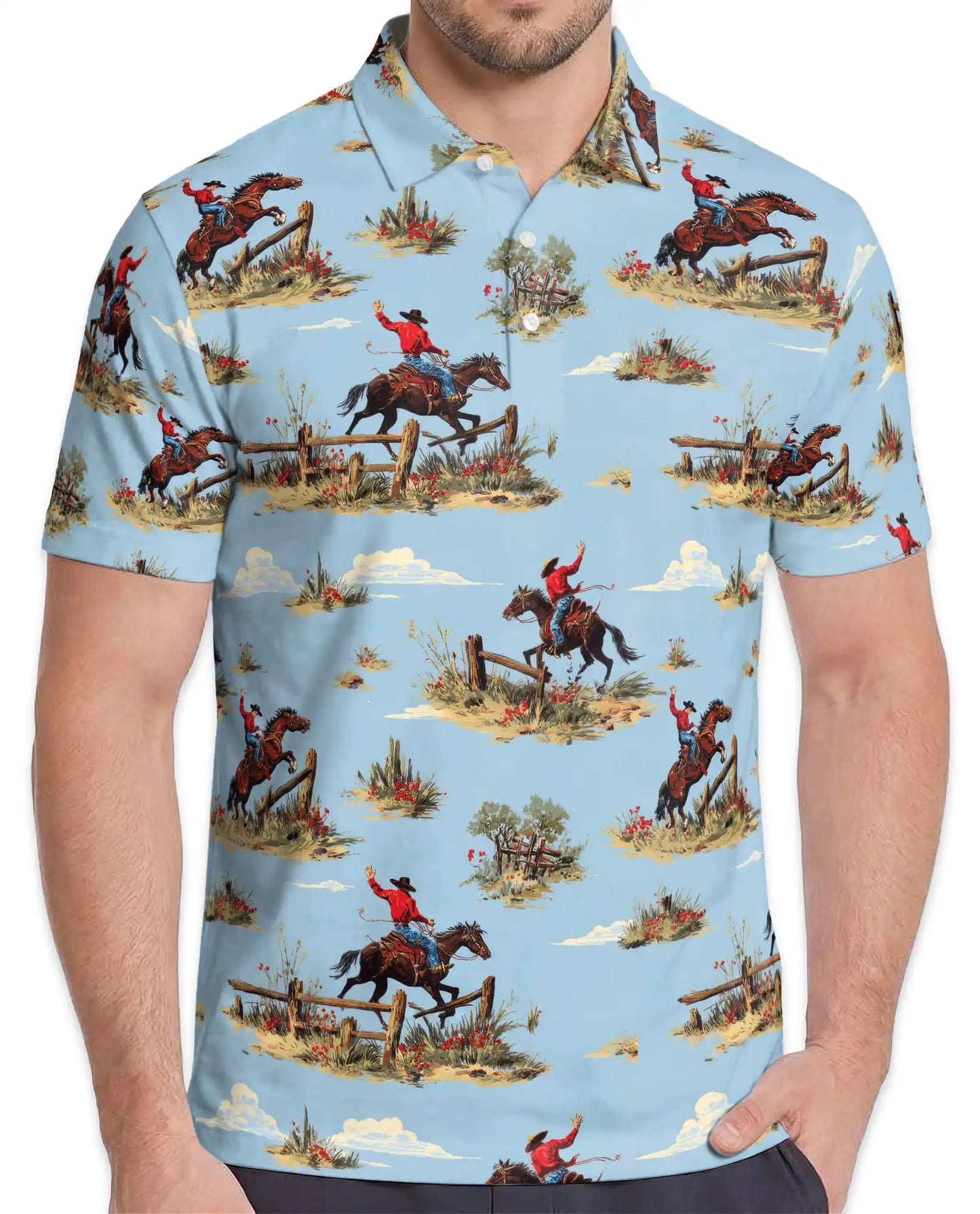 Rodeo Cowboy Polo Shirt for Men – Western Ranch Style | Netecom