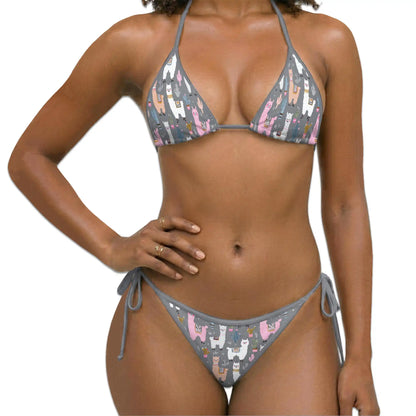 Cute Llama Bikini Set for Women, Two Piece Swimsuit, Kawaii Animal Beachwear | Netecom
