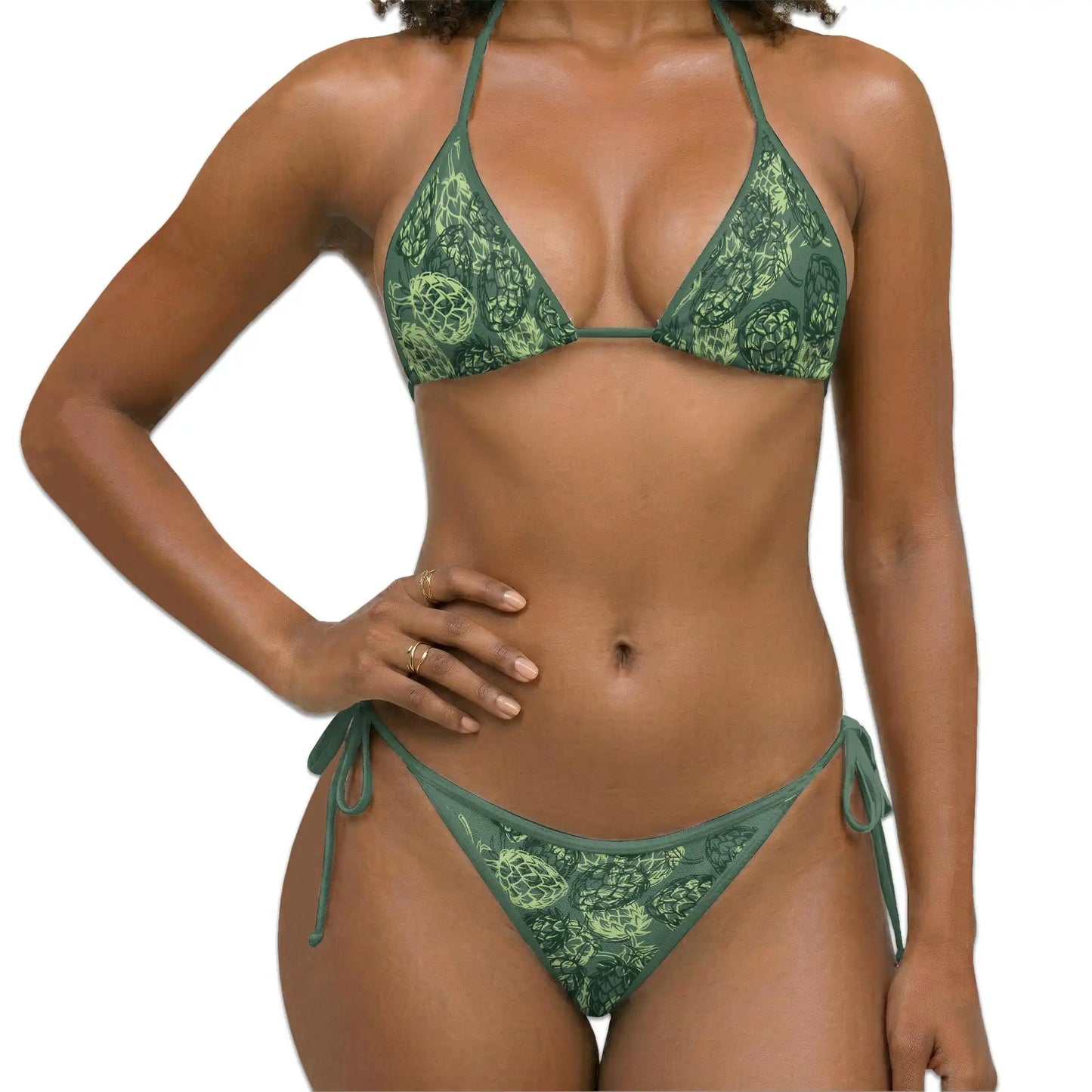 Hops Seamless Bikini Set for Women, Two Piece Swimsuit, Craft Beer Beachwear | Netecom