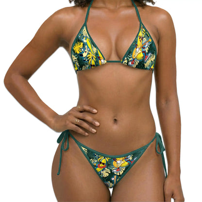 Banana Playing Guitar Bikini Set for Women, Two Piece Swimsuit, Funny Tropical Beachwear | Netecom