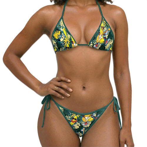 Banana Playing Guitar Bikini Set for Women, Two Piece Swimsuit, Funny Tropical Beachwear | Netecom