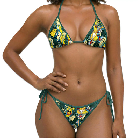Banana Playing Guitar Bikini Set for Women, Two Piece Swimsuit, Funny Tropical Beachwear | Netecom