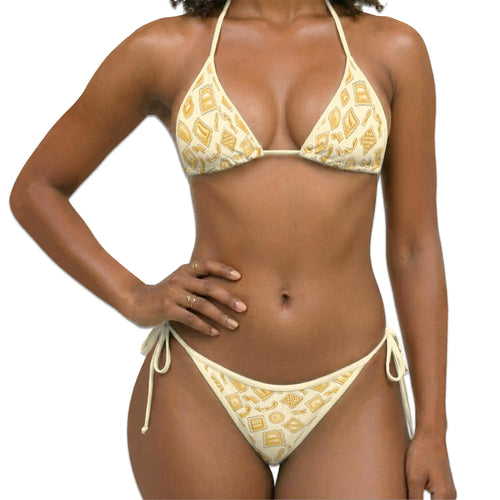 Italian Pasta Bikini Set for Women, Two Piece Swimsuit, Food Lover Beachwear | Netecom