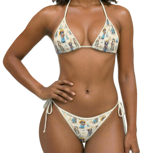 French Bulldogs Bikini Set for Women, Two Piece Swimsuit, Cute Dog Beachwear | Netecom
