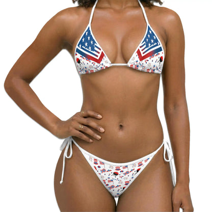 4th of July Summer Bikini Set for Women, Two Piece Swimsuit, Patriotic USA Beachwear | Netecom