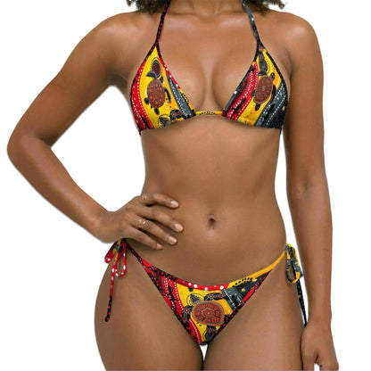 Turtle Australia Bikini Set for Women, Two Piece Swimsuit, Aboriginal Dot Art Beachwear | Netecom