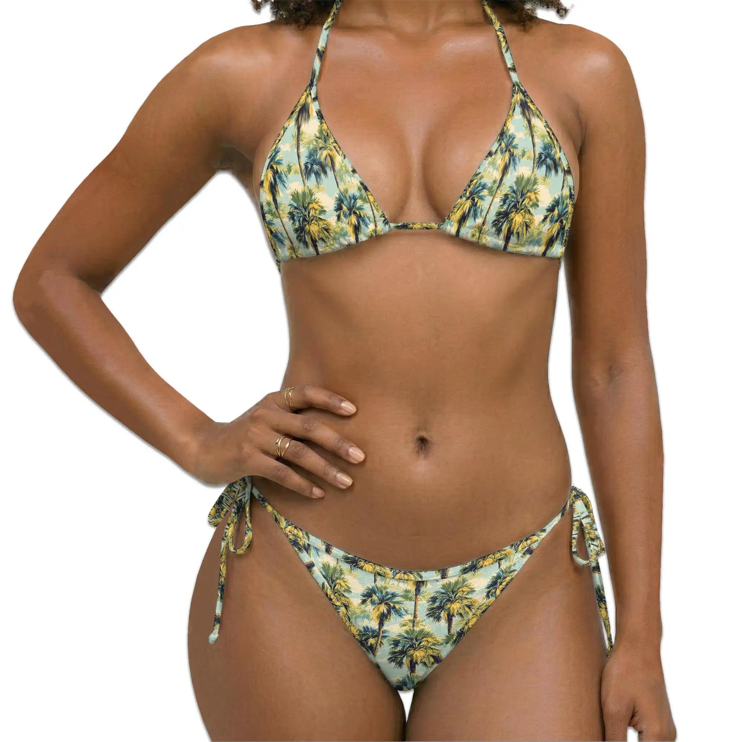 Lush Coast Bikini Set for Women, Two Piece Swimsuit, Tropical Palm Print Beachwear | Netecom