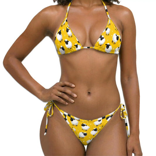 Funny Sheep Bikini Set for Women, Two Piece Swimsuit, Farm Animal Beachwear | Netecom
