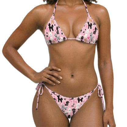 Cute Poodle Bikini Set for Women, Two Piece Swimsuit, Dog Lover Beachwear | Netecom