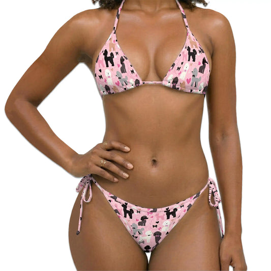 Cute Poodle Bikini Set for Women, Two Piece Swimsuit, Dog Lover Beachwear | Netecom