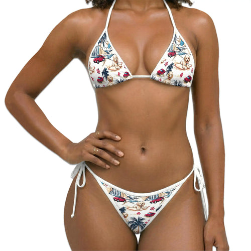 Goldendoodle Summer Bikini Set for Women, Two Piece Swimsuit, Tropical Dog Beachwear | Netecom