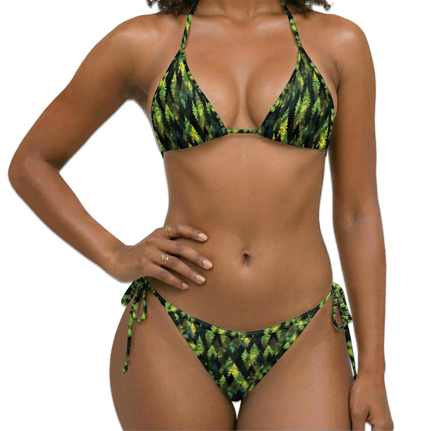 Camouflage Tree Bikini Set for Women, Two Piece Swimsuit, Forest Camo Beachwear | Netecom