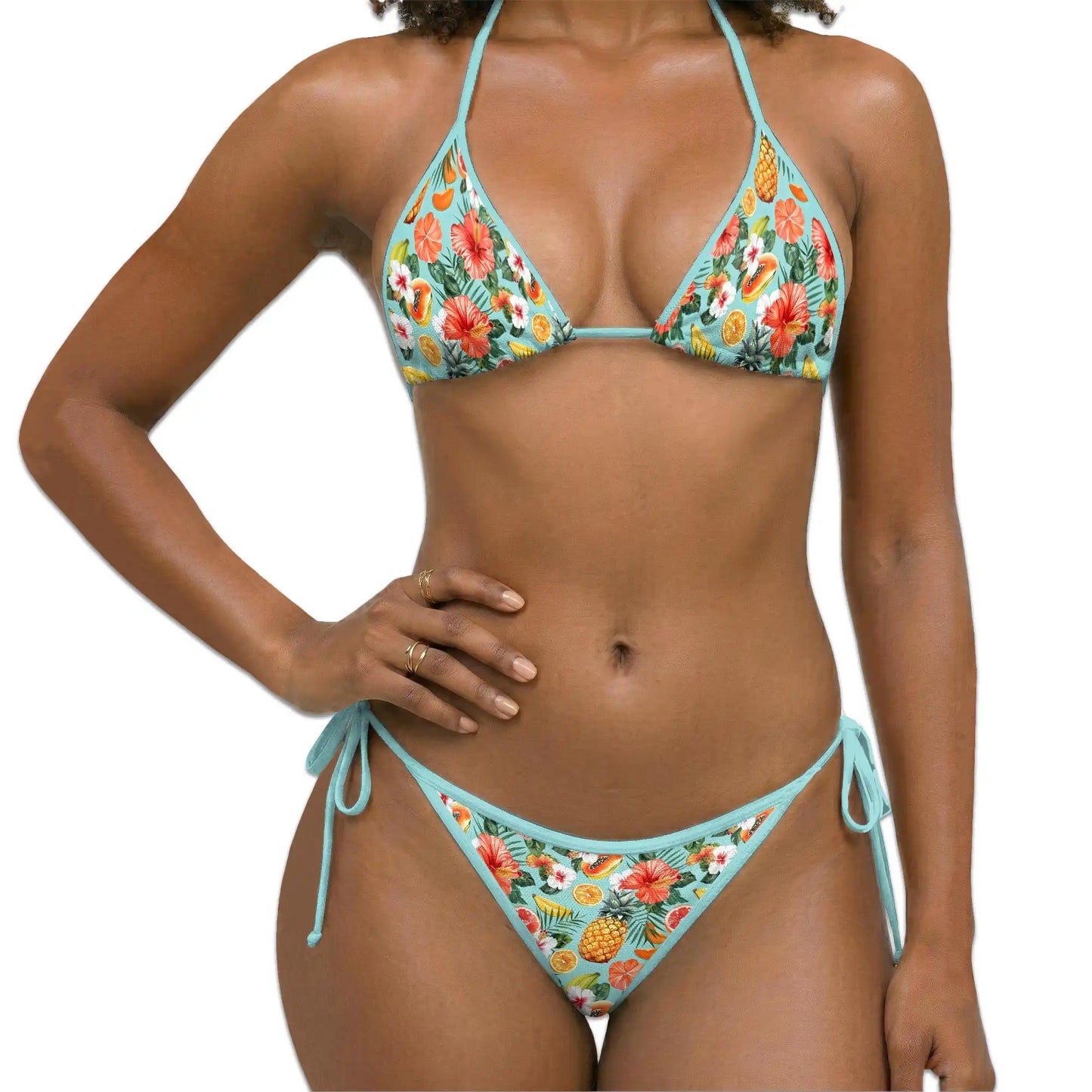 Fruits Bikini Set for Women, Two Piece Swimsuit, Tropical Fruit Beachwear | Netecom