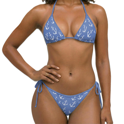 Boat Anchor Bikini Set for Women, Two Piece Swimsuit, Nautical Beachwear | Netecom