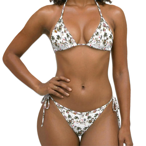 Shih Tzu Bikini Set for Women, Two Piece Swimsuit, Tropical Dog Beachwear | Netecom