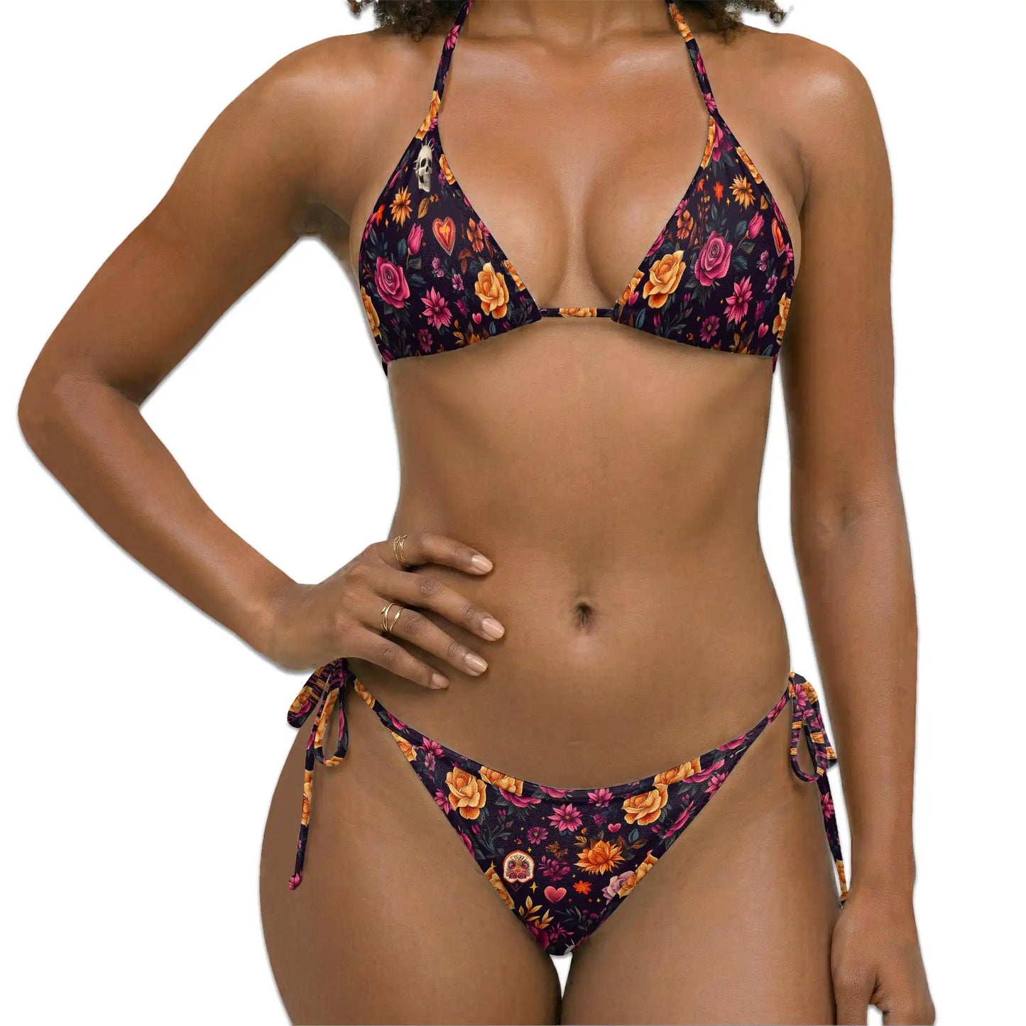 Valentine's Day Bikini Set for Women, Two Piece Swimsuit, Romantic Floral Beachwear | Netecom