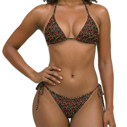 Hot Pepper Bikini Set for Women, Two Piece Swimsuit, Spicy Food Beachwear | Netecom