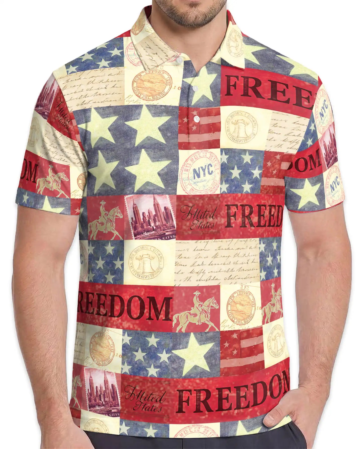 Independence Day Patriotic Polo Shirt for Men | Netecom