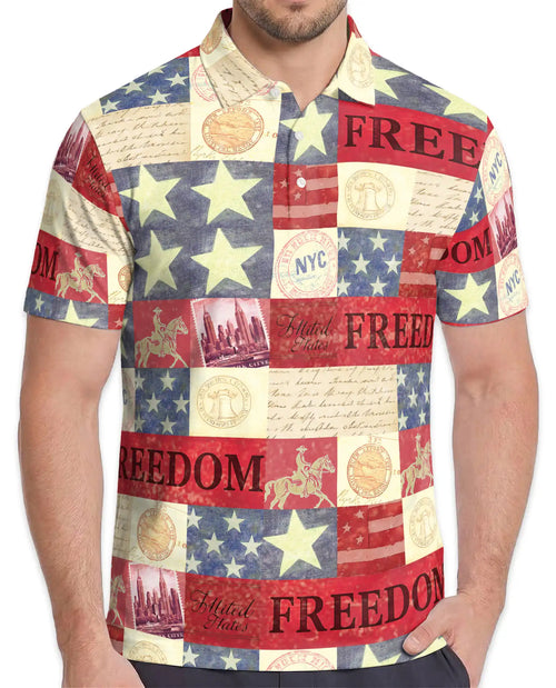 Independence Day Patriotic Polo Shirt for Men | Netecom