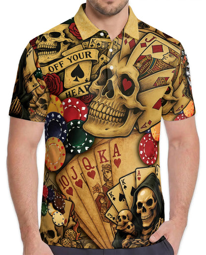 Skull Poker Polo Shirt for Men – Casino Party Style | Netecom