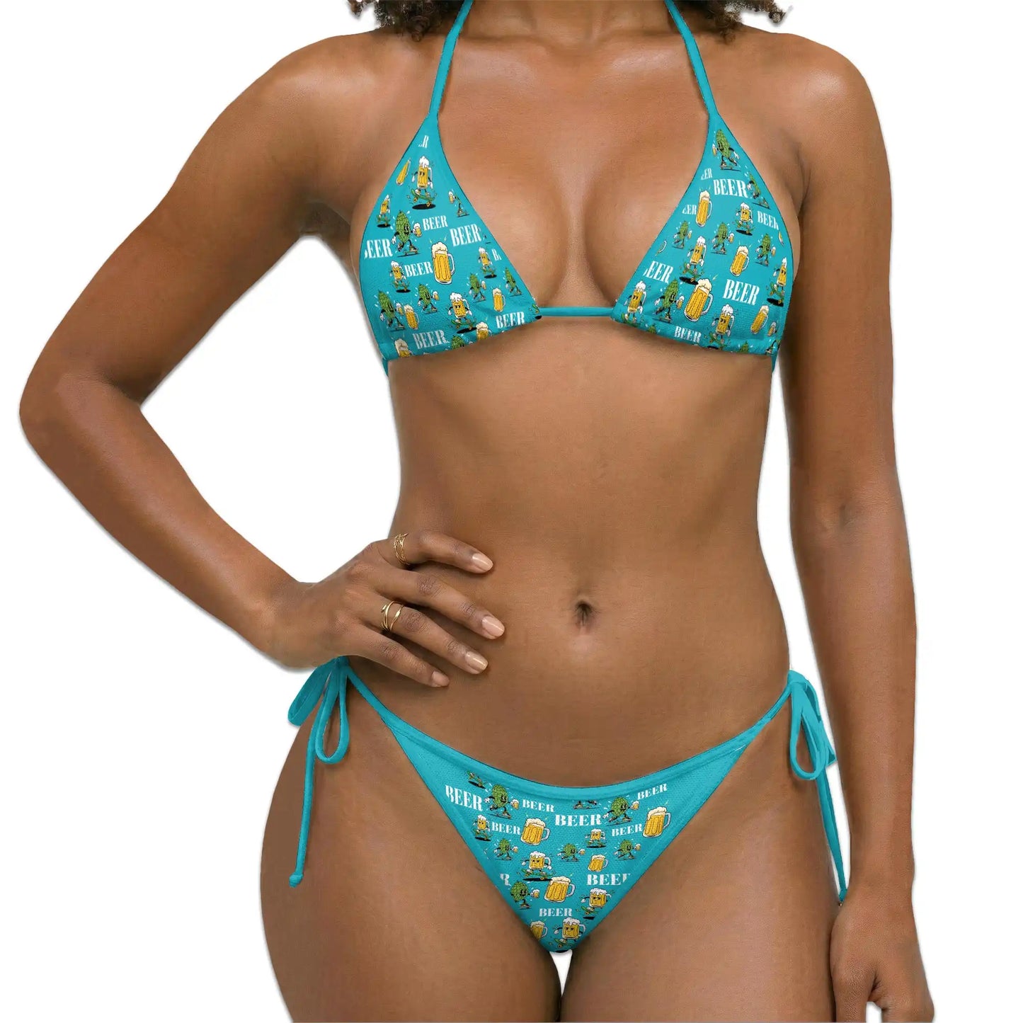 Funny Beer Bikini Set for Women, Two Piece Swimsuit, Beer Lover Beachwear | Netecom