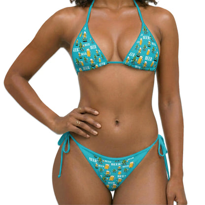 Funny Beer Bikini Set for Women, Two Piece Swimsuit, Beer Lover Beachwear | Netecom