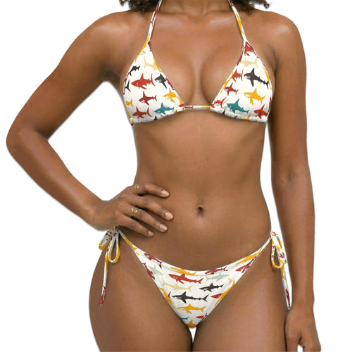 Sharks Bikini Set for Women, Two Piece Swimsuit, Ocean Beachwear | Netecom