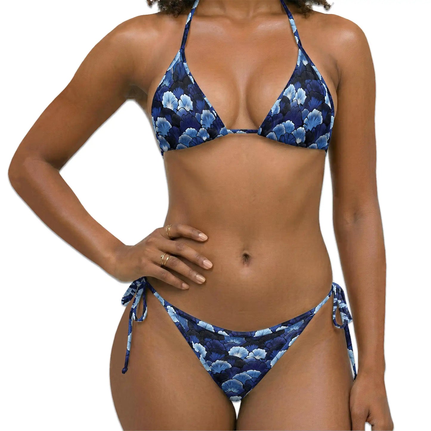 Ginkgo Leaves Bikini Set for Women, Two Piece Swimsuit, Elegant Botanical Beachwear | Netecom