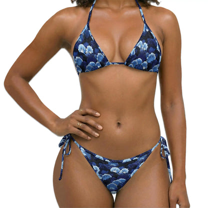 Ginkgo Leaves Bikini Set for Women, Two Piece Swimsuit, Elegant Botanical Beachwear | Netecom