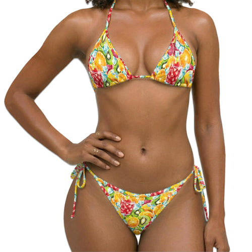 Citrus Fruit Bikini Set for Women, Two Piece Swimsuit, Tropical Fruit Beachwear | Netecom