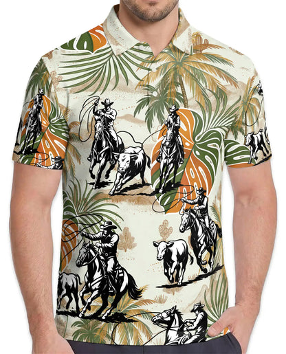 Cowboy Rodeo Cattle 3D Polo Shirt for Men | Netecom