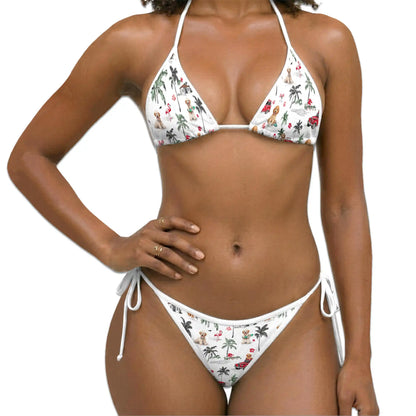 Goldendoodle Bikini Set for Women, Two Piece Swimsuit, Tropical Dog Beachwear | Netecom