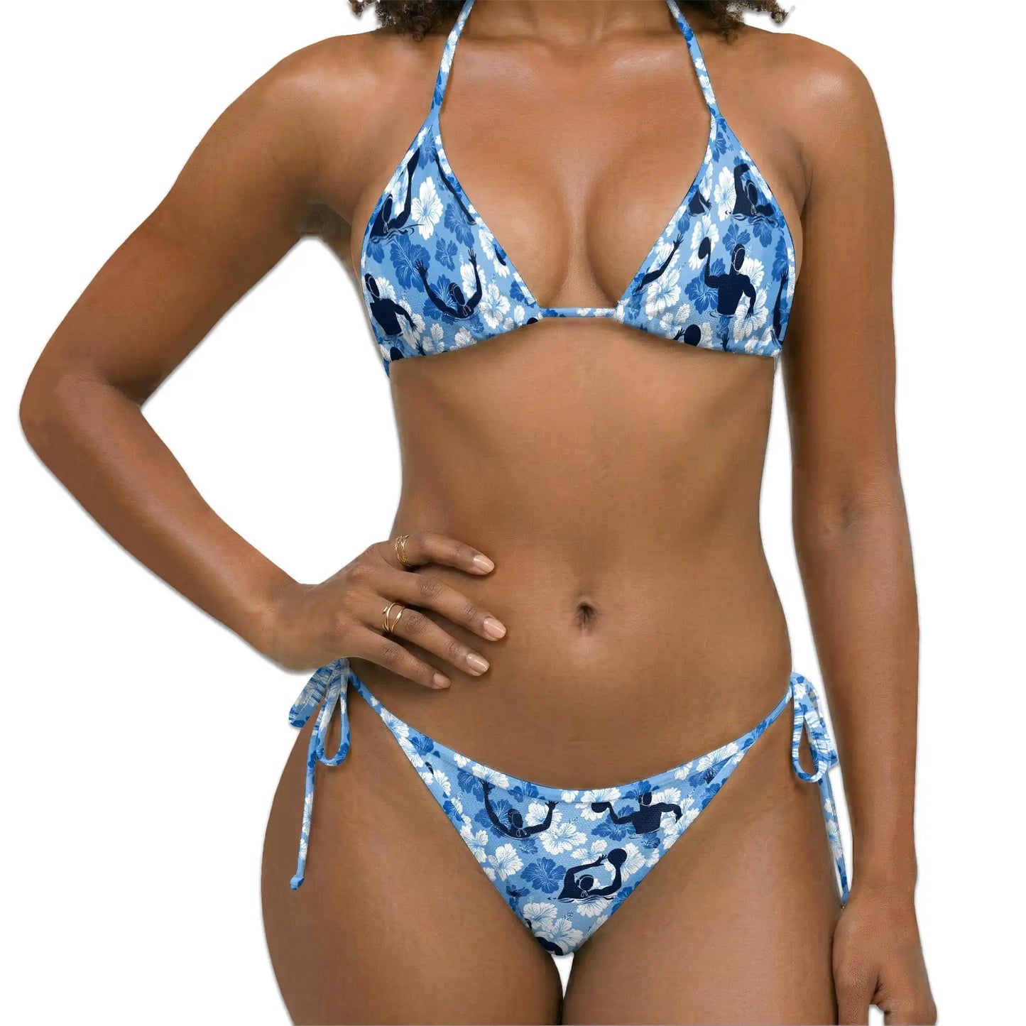 Water Polo Bikini Set for Women, Two Piece Swimsuit, Tropical Sports Beachwear | Netecom