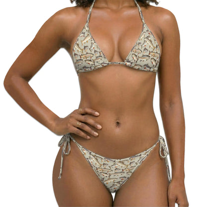 Trout Bikini Set for Women, Two Piece Swimsuit, Fishing Lake Beachwear | Netecom