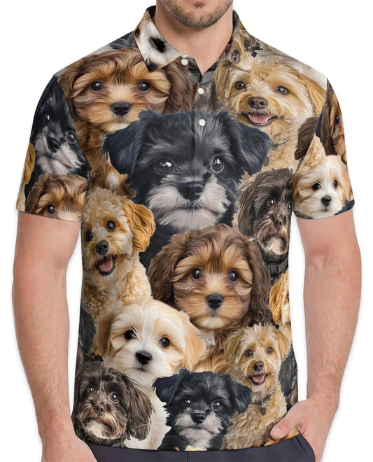 Schnoodle Dog 3D Polo Shirt for Men – Cute Puppy Design | Netecom