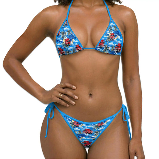 Fire Truck Bikini Set for Women, Two Piece Swimsuit, Rescue Vehicle Beachwear | Netecom
