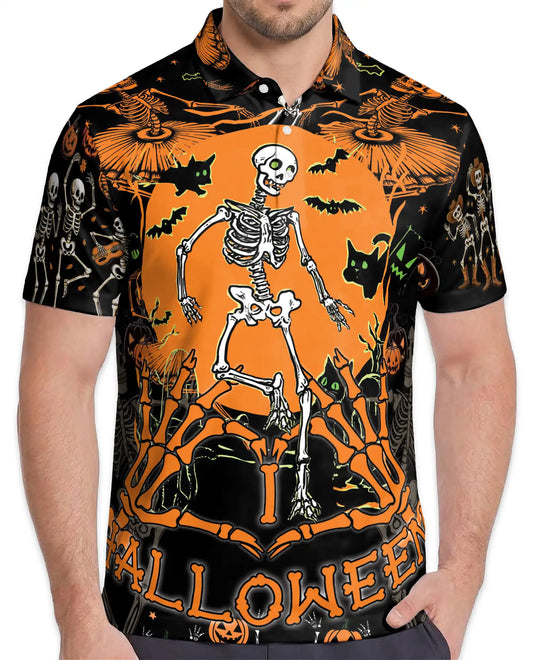 Halloween Skeleton Polo Shirt for Men – Spooky Party Style | Netecom