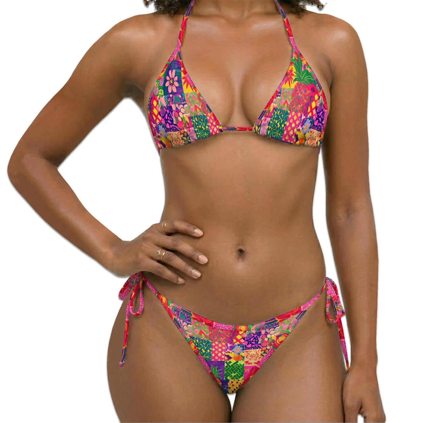 Tropical Pineapple Bikini Set for Women, Two Piece Swimsuit, Fruit Beachwear | Netecom
