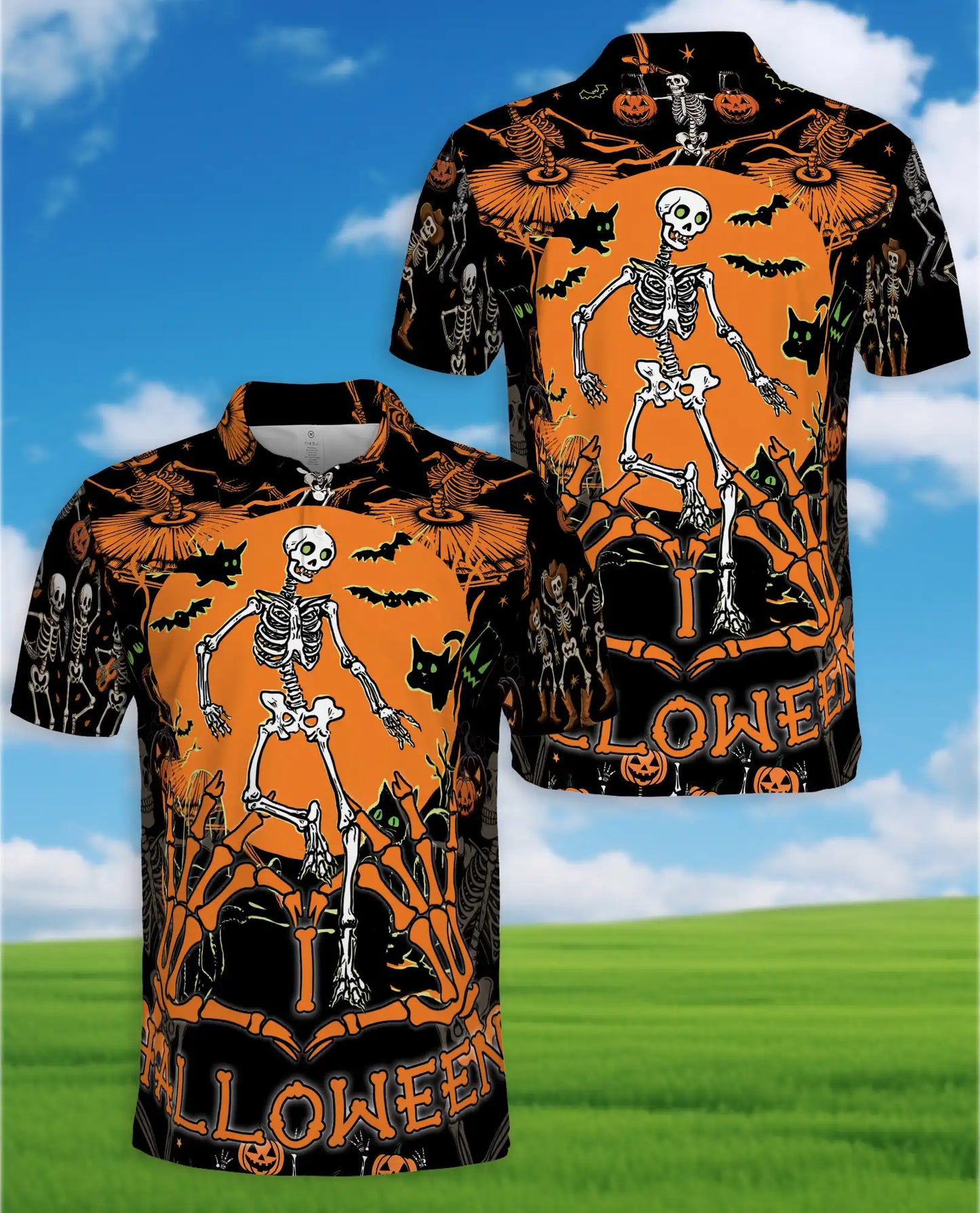 Halloween Skeleton Polo Shirt for Men – Spooky Party Style | Netecom