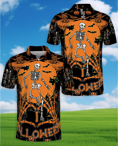 Halloween Skeleton Polo Shirt for Men – Spooky Party Style | Netecom