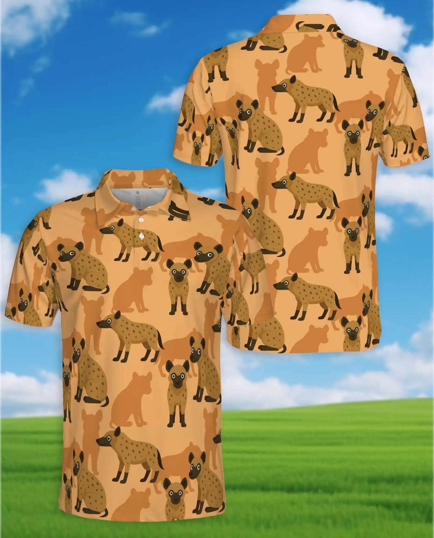 Hyena Polo Shirt – African Wildlife Print | Netecom