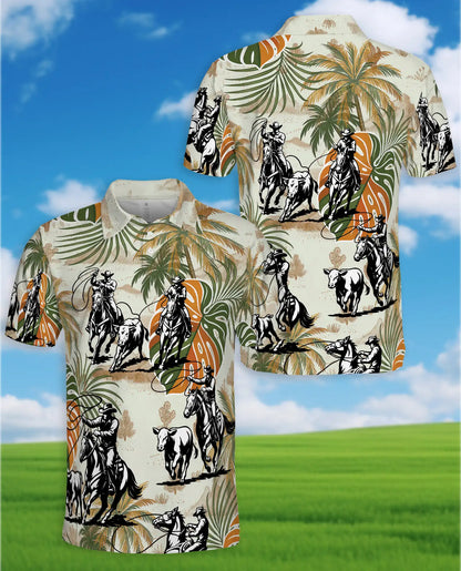 Cowboy Rodeo Cattle 3D Polo Shirt for Men | Netecom