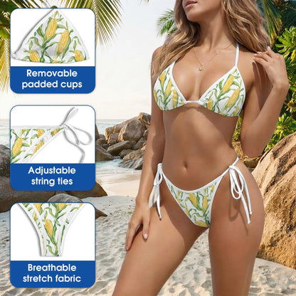 Funny Corn Bikini Set – Farm Food Two Piece Swimsuit | Netecom