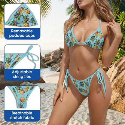 Pineapple Sunglasses Bikini Set – Tropical Two Piece Swimsuit | Netecom