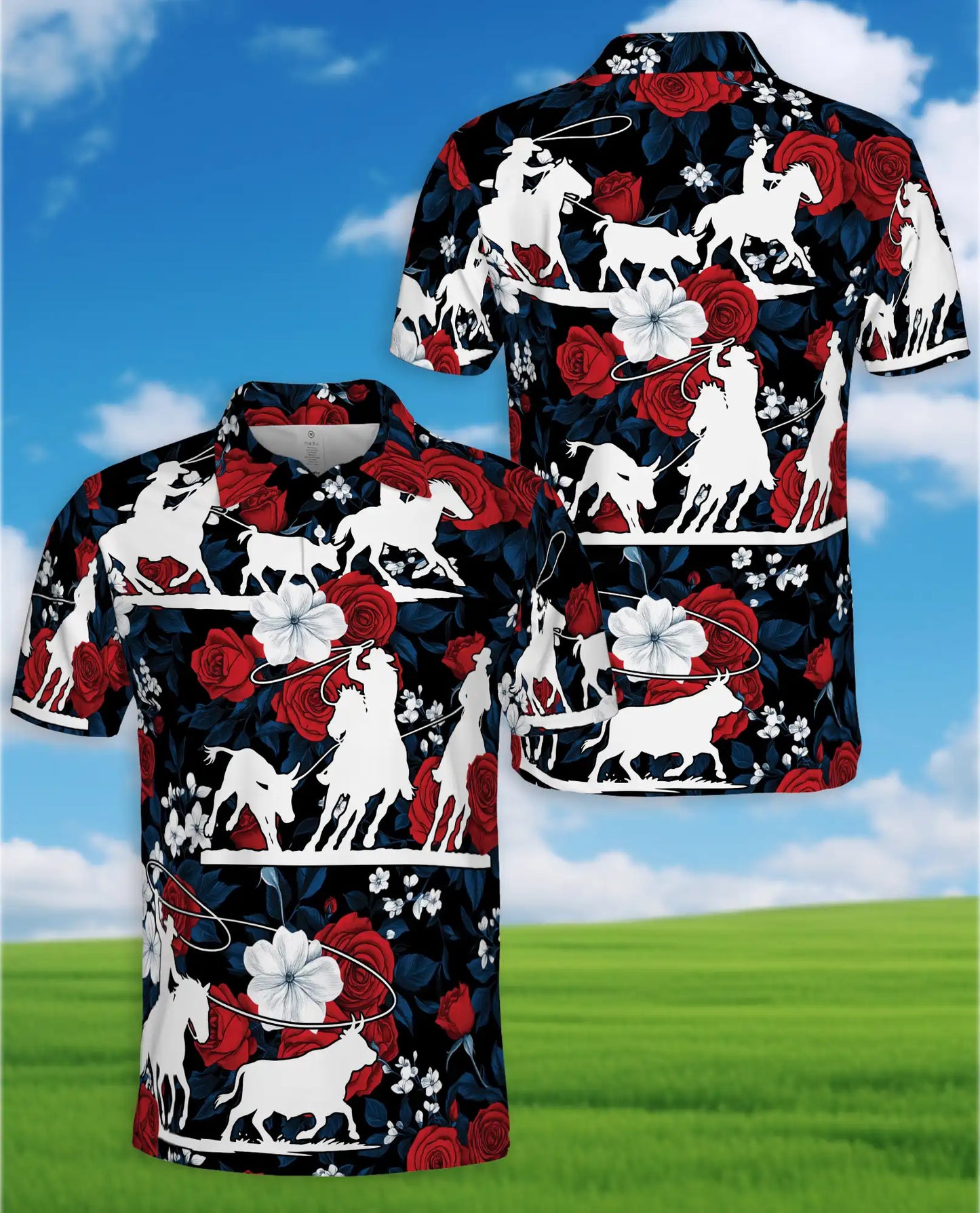 Cowboy Rodeo Bull Riding Polo Shirt for Men – Western Style | Netecom