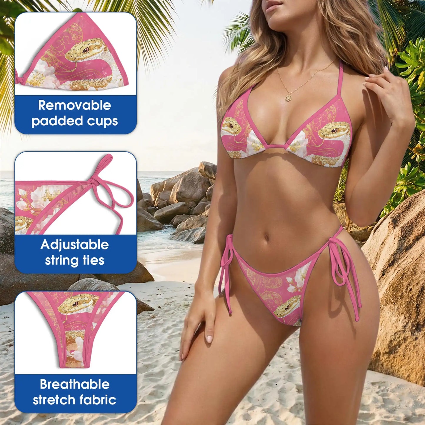 Snake Bikini Set – Exotic Reptile Two Piece Swimsuit | Netecom