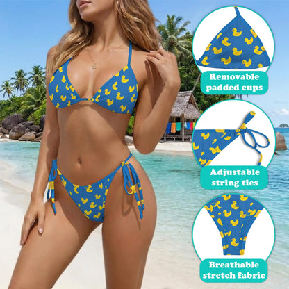 Duck Pattern Bikini Set for Women, Two Piece Swimsuit, Cute Animal Beachwear | Netecom