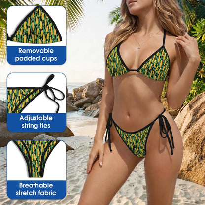 Agricultural Corn Bikini Set – Farm Pattern Two Piece Swimsuit | Netecom