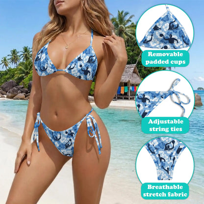 Water Polo Bikini Set for Women, Two Piece Swimsuit, Tropical Sports Beachwear | Netecom
